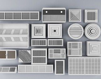 现代通风口3D模型下载