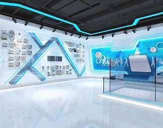 现代展厅3D模型下载