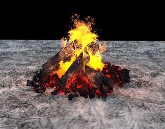 现代篝火3D模型下载