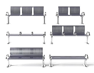 现代公共椅3D模型下载