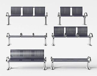 现代公共椅3D模型下载