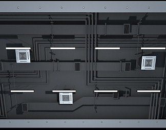 工业LOFT吊顶3D模型下载