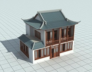 中式古建3D模型下载