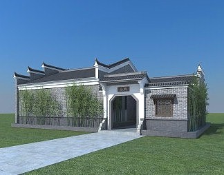 中式古建3D模型下载