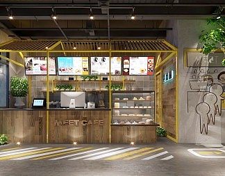 工业LOFT奶茶店3D模型下载