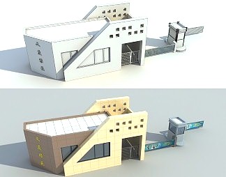 现代大门3D模型下载