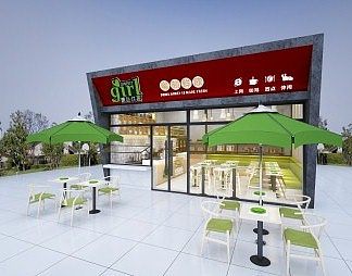 混搭奶茶店3D模型下载