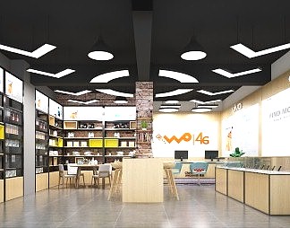 工业LOFT手机店3D模型下载