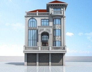 欧式独栋别墅3D模型下载