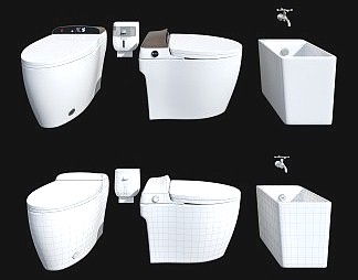 现代马桶3D模型下载