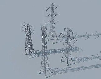 现代电塔3D模型下载