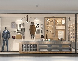 现代服装店3D模型下载