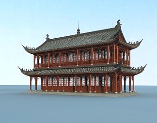 中式古建3D模型下载