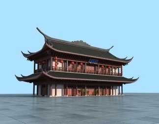 中式古建3D模型下载