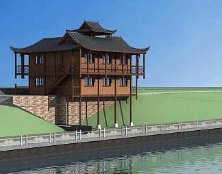 中式古建3D模型下载