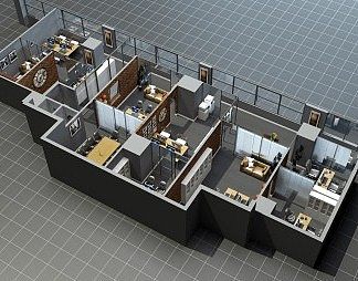 工业LOFT鸟瞰图3D模型下载