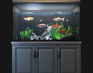 现代鱼缸3D模型下载