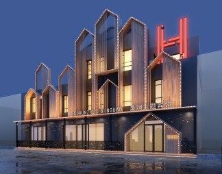 现代酒店建筑3D模型下载
