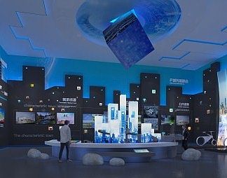 现代展厅3D模型下载