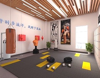 现代拳击房3D模型下载