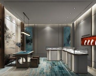 新中式珠宝店3D模型下载
