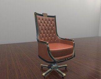 欧式办公椅3D模型下载