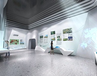 现代展厅3D模型下载