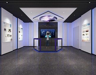 现代展厅3D模型下载