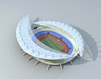 现代体育馆建筑3D模型下载