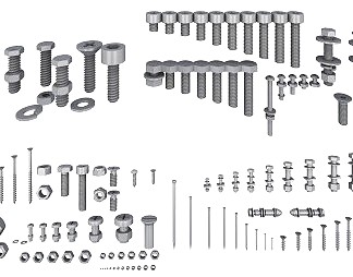 现代五金件3D模型下载