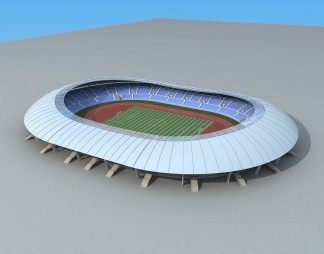 现代体育馆建筑3D模型下载