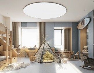 北欧儿童房3D模型下载