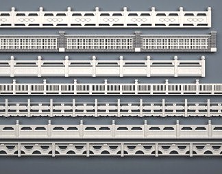 中式护栏3D模型下载