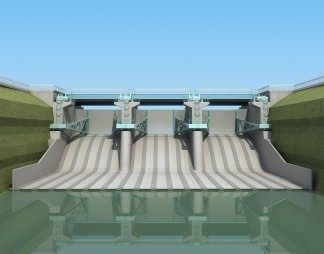 现代堤坝3D模型下载