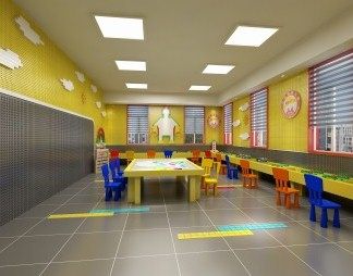 现代幼儿园3D模型下载