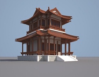 中式古建3D模型下载