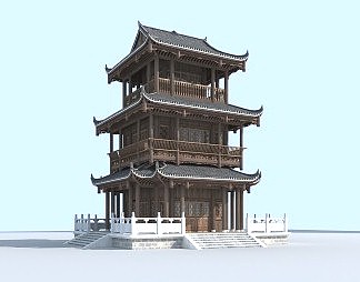 中式古建3D模型下载