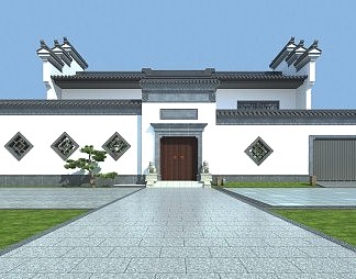 中式古建3D模型下载