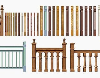 美式栏杆3D模型下载