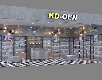 工业LOFT鞋店3D模型下载