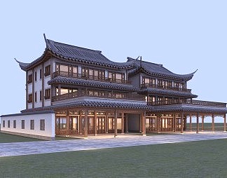 中式古建3D模型下载