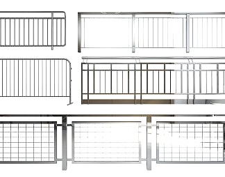 现代围栏3D模型下载