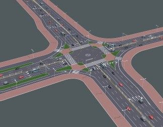 现代道路3D模型下载