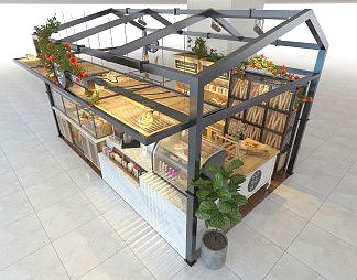 工业LOFT面包店3D模型下载