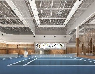 现代网球场3D模型下载