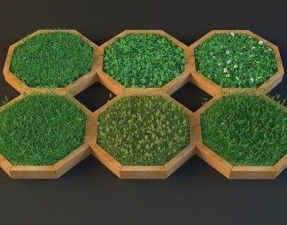 现代户外花坛3D模型下载