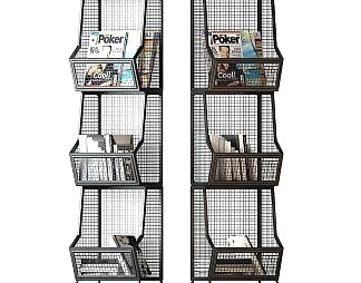 工业LOFT杂志架3D模型下载