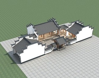 中式古建3D模型下载