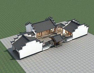 中式古建3D模型下载