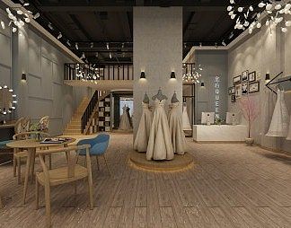 工业LOFT婚纱店3D模型下载